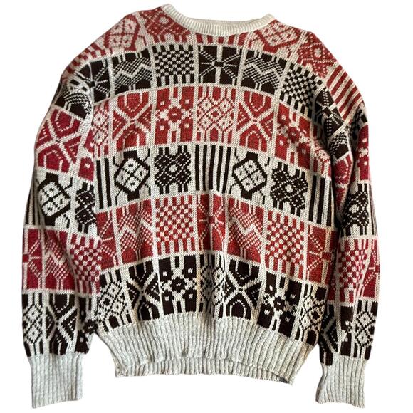 Xtreme Gear Vintage Geometric Patchwork Sweater M Korea 80s 90s Bold Knit - Picture 1 of 5
